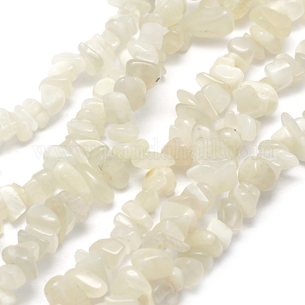 Natürlichen weißen Mondstein Perlen Stränge X-G-P332-01-1