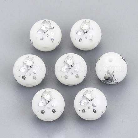 Perles en verre electroplate EGLA-S178-12A-1