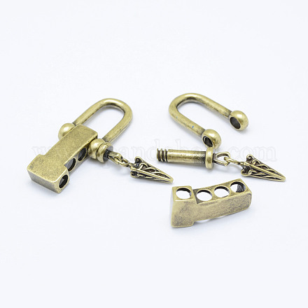 Brass Anchor Shackle Clasps KK-P130-082AB-NR-1