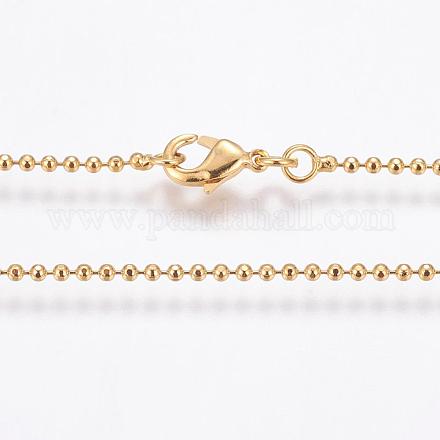 Eco-Friendly Rack Plating Brass Chain Necklaces MAK-G002-06G-C-FF-1