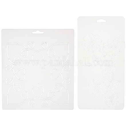 CHGCRAFT 2Sheets 2 Styles Plastic Drawing Painting Stencils Templates DIY-CA0001-86-1