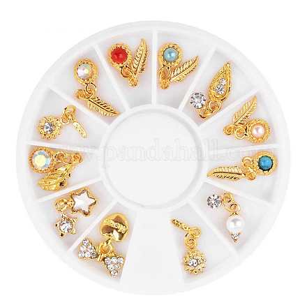 Aleación de rhinestone de uñas y perlas encantos accesorios de decoración de arte MRMJ-K001-33-1