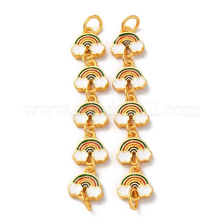 Rack Plating Alloy Enamel Connector Charms PALLOY-F303-21MG-1