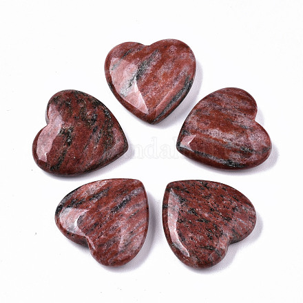 Coeur de jaspe de sésame rouge naturel pierre d'amour G-S364-066-1