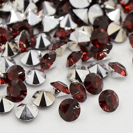 3A級尖底レジンラインストーン  ダイヤモンド形状  暗赤色  5.5mm  約2880個/袋 RESI-R120-5.5mm-28-1