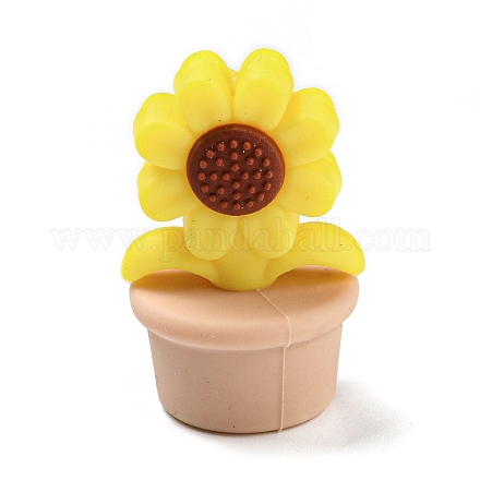 Sunflower Food Grade Eco-Friendly Silicone Beads SIL-B046-02-1