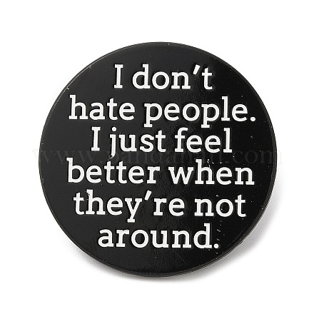 Wort „Ich hasse keine Menschen“-Emaille-Anstecknadel JEWB-H010-04EB-03-1