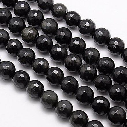 Natürlichen Obsidian Perlen Stränge&nbsp;X-G-G549-6mm-02-1