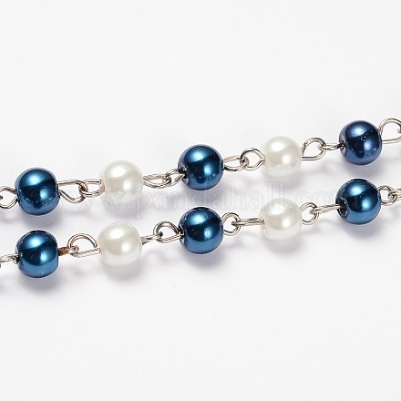 Glasperlen runde Perlen-Ketten für Halsketten Armbänder machen AJEW-JB00112-05-1