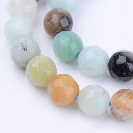 Brins de perles d'amazonite de fleurs naturelles X-G-Q462-6mm-42-1