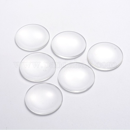 Transparent Glass Cabochons X-GGLA-R016-40mm-1