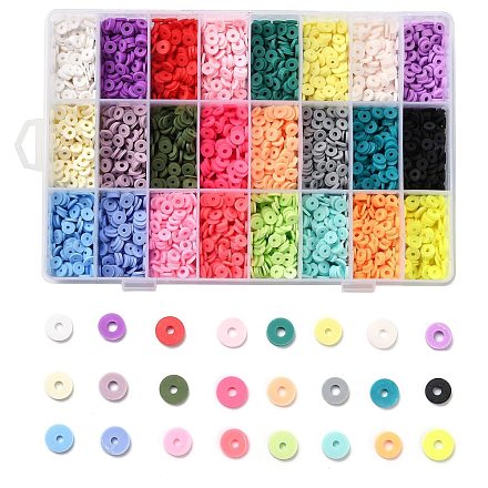240g 24 couleurs perles en pâte polymère faites à la main CLAY-JP0001-08-6mm-1