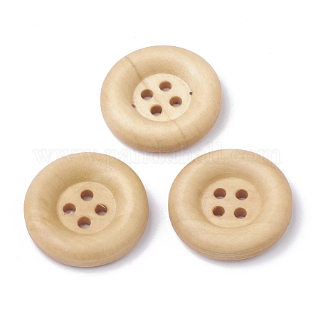 4-Hole Wooden Buttons X-WOOD-S040-39-1