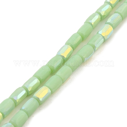 Frosted Imitation Jade Glass Beads Strands GLAA-P058-07A-08-1