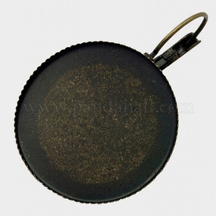 Les accessoires de boucle d'oreille en laiton antique de bronze de leverback adaptent les cabochons en forme de dôme X-KK-H173-AB-1