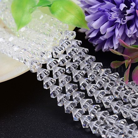 Chapelets de perles en imitation cristal autrichien de cône facettes G-M187-10mm-01A-1