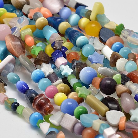 Mixed Cat Eye Beads Strands CE-N008-01-1