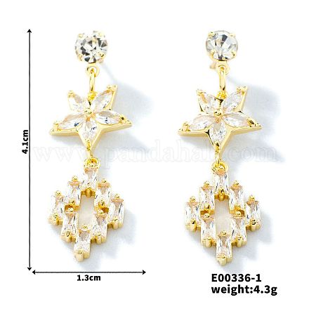 Graziosi orecchini a fiore scavati con strass&nbsp;PX4144-2-1
