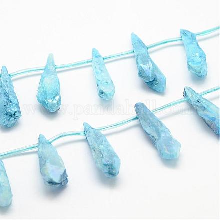 Chapelets de perles de cristal de quartz naturel électrolytique G-G890-B-03-1