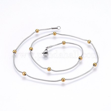 304 Stainless Steel Snake Chain Necklaces STAS-O099-39GP-1