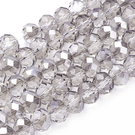 Chapelets de perles en verre électroplaqué X-GR10MMY-01S-1