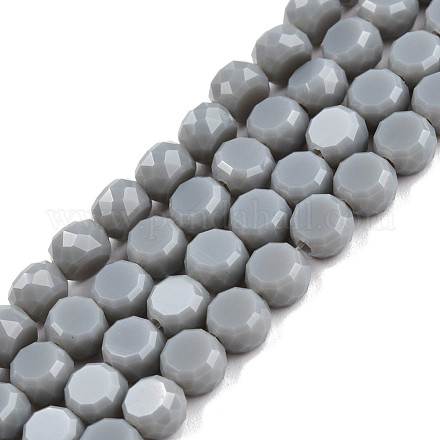 Chapelets de perles en verre opaque de couleur unie GLAA-N052-05B-A22-1