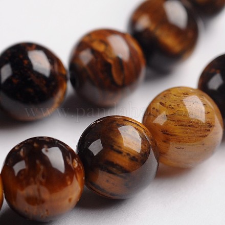 Tigre naturel pierres précieuses d'oeil chapelets de perles rondes G-J333-03-6mm-1