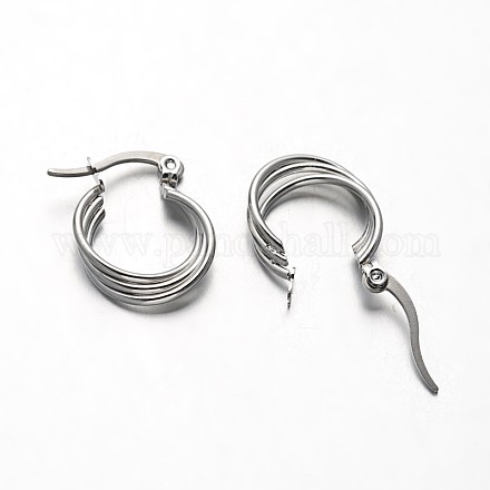 Oval 304 Stainless Steel Hoop Earrings EJEW-N041-02-1