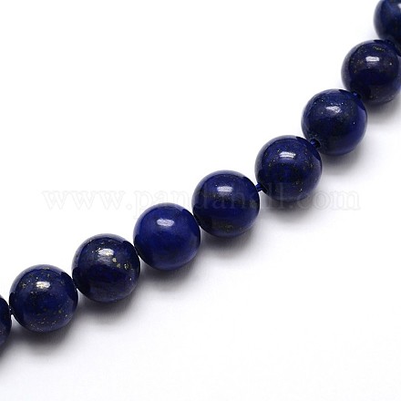 Dyed Natural Lapis Lazuli Round Beads Strands G-O047-06-14mm-1
