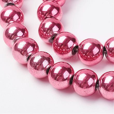 Non-magnetic Synthetic Hematite Bead Strands G-P262-19-10mm-01-1