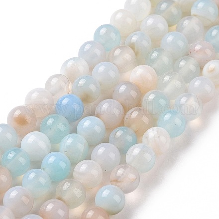 Chapelets de perles rondes en pierre d'agate naturelle G-E232-02-1