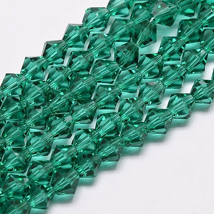 Chapelets de perles en verre bicone d'imitation de cristal autrichien X-GLAA-F029-6x6mm-10-1