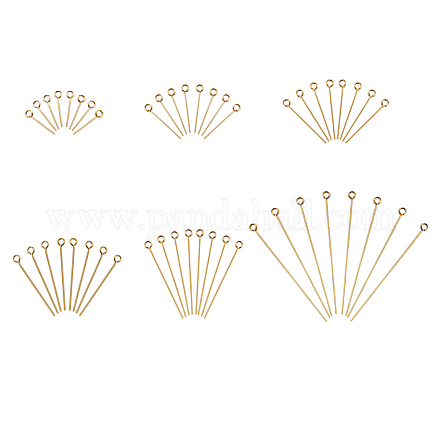 UNICRAFTALE 6 Sizes Eye Pins 300pcs Stainless Steel Open Eyepin 15/20/25/30/34.7/50mm Golden Eyepins with Loop for Jewelry Making Arts & Crafts Projects with Storage Container STAS-UN0001-83G-1