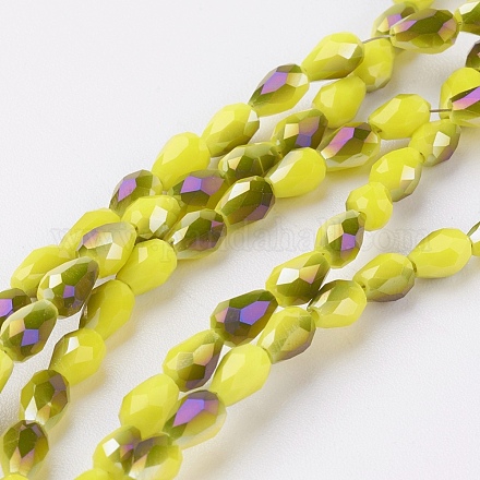 Chapelets de perles en verre d'imitation jade électrolytique GLAA-A036-D03-1