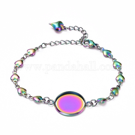 Fabbricazione di braccialetti in acciaio inossidabile color arcobaleno 304 STAS-L248-009M-1
