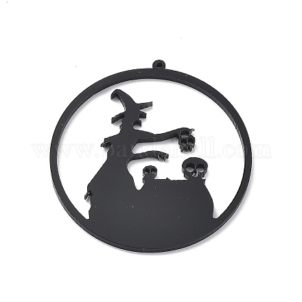 Grands pendentifs acryliques imprimés halloween OACR-R254-01-1