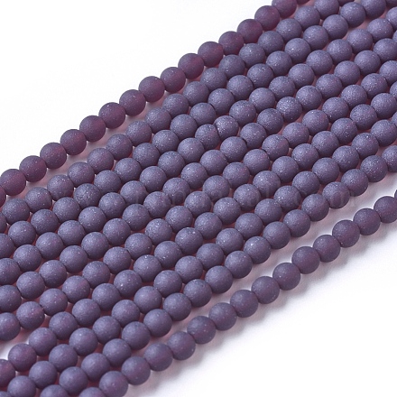 Frosted Opaque Glass Bead Strands FGLA-G002-A04-1