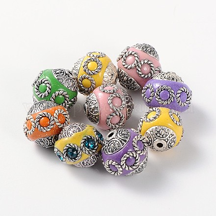 Round Handmade Indonesia Beads IPDL-R396-M-1