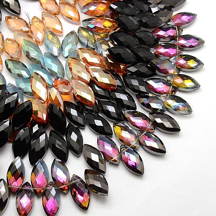 Chapelets de perles de cristal d'oeil de cheval en verre EGLA-F070-M-1