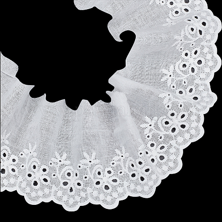 Mayjoydiy 米国 7.5 ヤード フラット コットン 刺繍リボン  服飾材料  ホワイト  3インチ（76mm） OCOR-MA0001-02-1