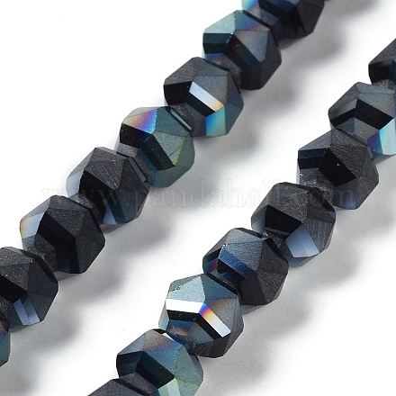 Chapelets de perles en verre transparent électrolytique EGLA-I018-HP03-1