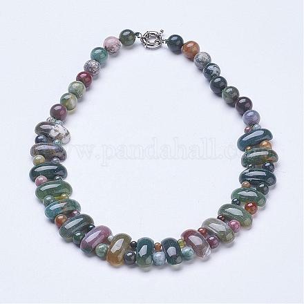 Colliers avec perles en agate indienne naturelle NJEW-G919-01-1