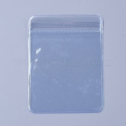 ミニ透明プラスチックジップロックバッグ  再封可能なバッグ  ブルー  8x6x0.15cm  片側の厚さ：5.1ミル（0.13mm） X-OPP-WH0005-07A-1