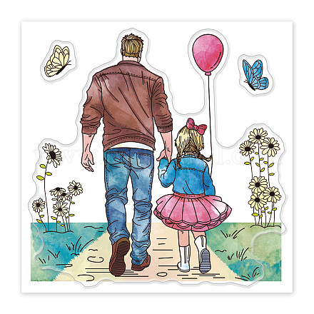 Globleland-sellos transparentes para padre e hija DIY-WH0486-027-1