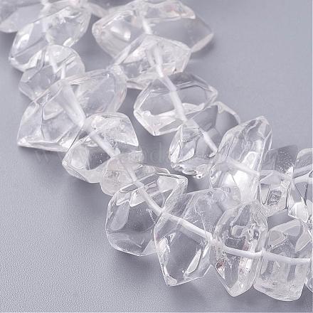 Chapelets de perles en cristal de quartz naturel G-F336-01-1