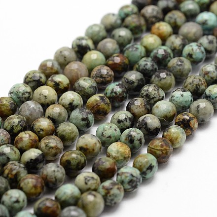 Brins de perles turquoises africaines naturelles (jaspe) X-G-D840-15-4mm-1
