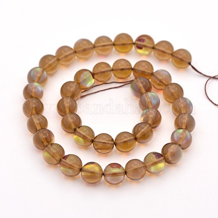 Round Synthetic Moonstone Beads Strands G-M210-6mm-04-1