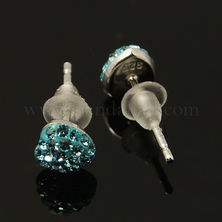 Sterling Silver Austrian Crystal Rhinestone Ear Studs SWARJ-D043-202-1