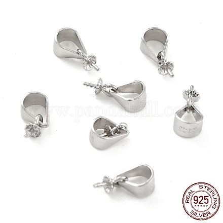 Rhodium Plated 925 Sterling Silver Peg Bails STER-Z001-115P-1