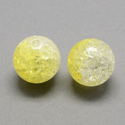 Two Tone Transparent Crackle Acrylic Beads CACR-R009-8mm-09-1